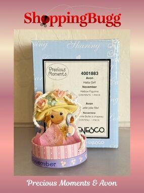 Precious Moments Avon Hatta Girl! November Hatbox Figurine 4001883 (SB1601)